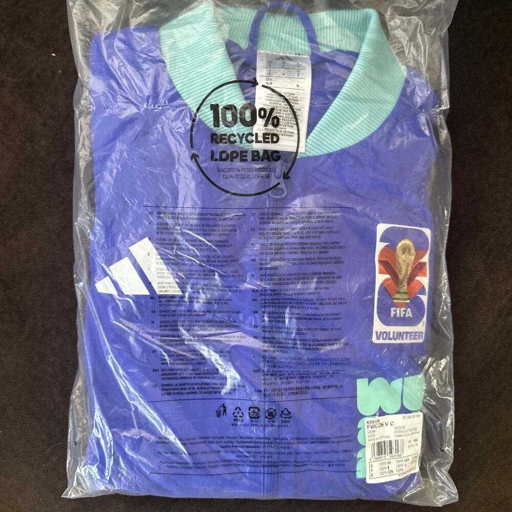 Adidas FIFA World Cup 2026 Volunteer Jacket Blue Women Size Small New